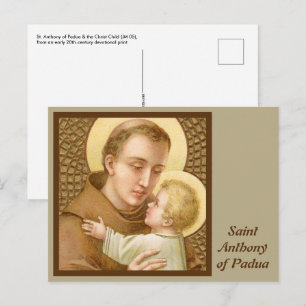 Carte Postale Saint Antoine de Padoue et le Christ Enfant (JM 05