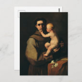 Carte Postale Saint Antoine de Padoue par Luca Giordano (Devant / Derrière)