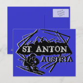 Carte Postale Saint Anton Autriche logo de ski (Devant / Derrière)