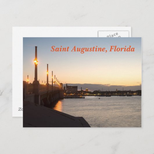 Carte Postale Saint Augustine, Floride (Devant / Derrière)
