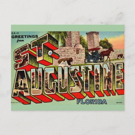 Carte Postale Saint Augustine Floride vintage (Devant)