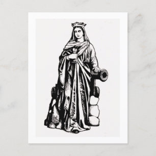 Carte Postale Saint Barbara avec chalice et canon