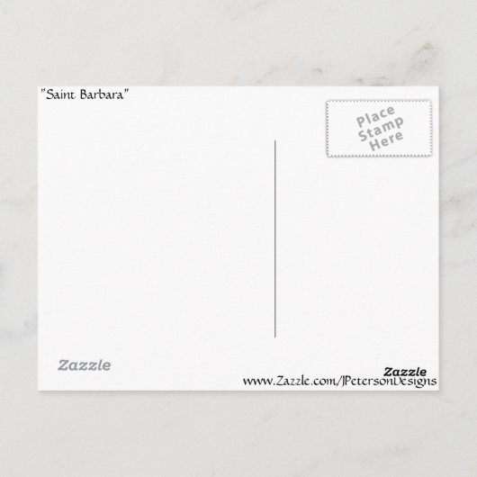 Carte Postale Saint Barbara - Musée d'art (Dos)