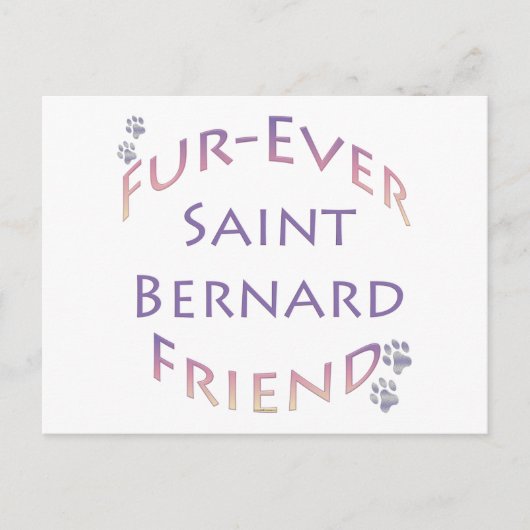 Carte Postale Saint Bernard Furever Ami (Devant)