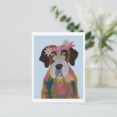 Carte Postale Saint Bernard Hippie (Debout devant)