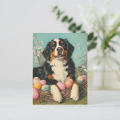 Carte Postale Saint Bernard Vintage Pâques (Debout devant)