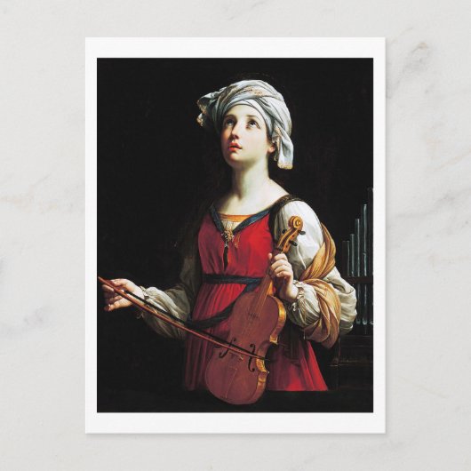 Carte Postale Saint Cecilia (St. Cecilia), Guido Reni (Devant)