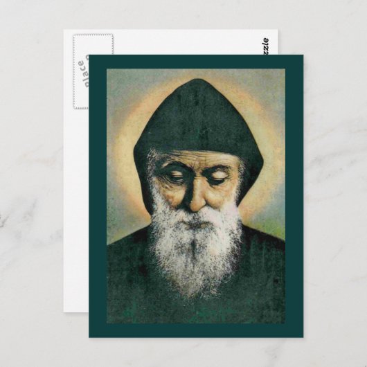 Carte Postale Saint Charbel Portrait (Devant / Derrière)