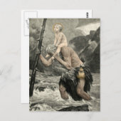 Carte Postale Saint Christopher Christ Travel Engraving Mogk (Devant / Derrière)