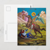 Carte Postale Saint Demetrius de Thessalonique icône orthodoxe (Devant / Derrière)