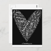 Carte Postale Saint-Esprit Porter (Jeune Gp) Coeur noir/texte bl (Devant / Derrière)