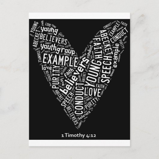 Carte Postale Saint-Esprit Porter (Jeune Gp) Coeur noir/texte bl (Devant)