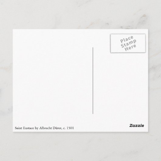 Carte Postale Saint Eustace Engraving par Albrecht Durer (Dos)