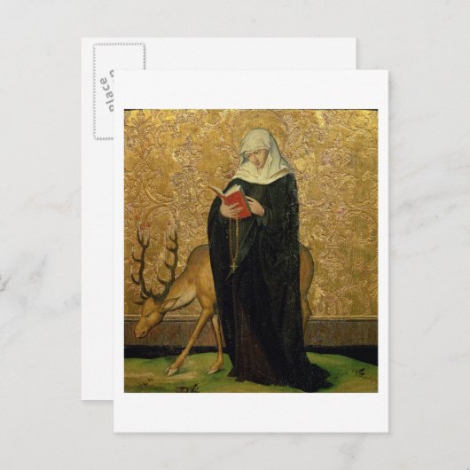 Carte Postale Saint femelle avec une tige (huile sur panneau) (Devant / Derrière)