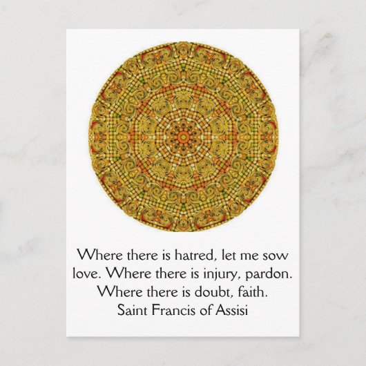 Carte Postale Saint François d'Assise cite amour et foi (Devant)