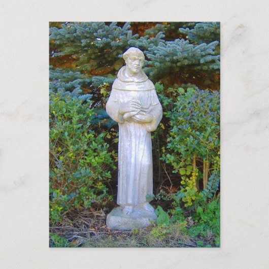 Carte Postale Saint François de la statue d'Assise dans le triag (Devant)