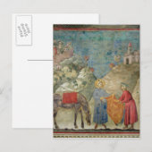 Carte Postale Saint François donne son manteau à un étranger (Devant / Derrière)