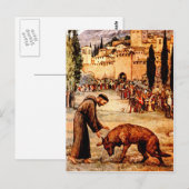 Carte Postale Saint François et le loup (Devant / Derrière)