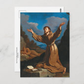 Carte Postale Saint François recevant la Stigmata par Guercino (Devant / Derrière)