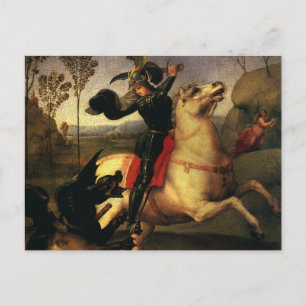 Carte Postale Saint George combattre le dragon par Raphael Sanzi