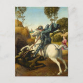 Carte Postale Saint George et le Dragon, 1506 par Raphael (Devant)