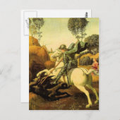Carte Postale "Saint George et le dragon" de Raphaël (vers 1505) (Devant / Derrière)
