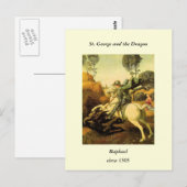 Carte Postale "Saint George et le dragon" de Raphaël (vers 1505) (Devant / Derrière)