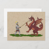 Carte Postale Saint George et le Dragon du XVe siècle (Devant / Derrière)