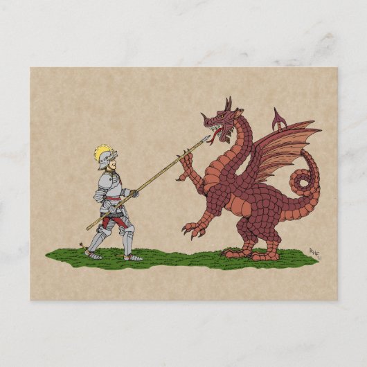 Carte Postale Saint George et le Dragon du XVe siècle (Devant)