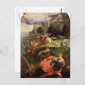 Carte Postale Saint George et le Dragon par Tintoretto (Devant / Derrière)