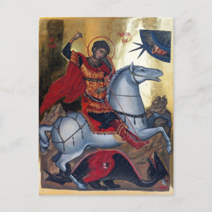 Carte Postale Saint George Jetant Le Dragon