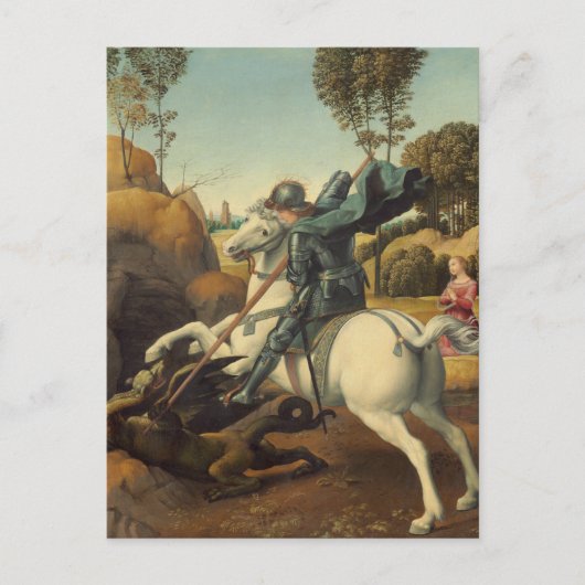 Carte postale Saint-Georges et le Dragon de Raphaë (Devant)
