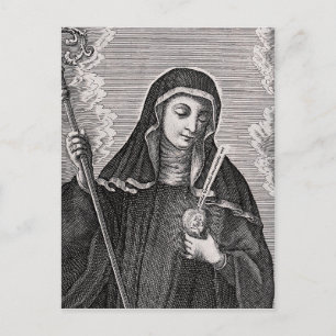 Carte Postale Saint Gertrude le Grand Allemand bénédictin mystiq