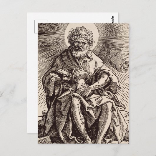 Carte Postale Saint Jean le Baptiste tenant l'agneau (Devant / Derrière)