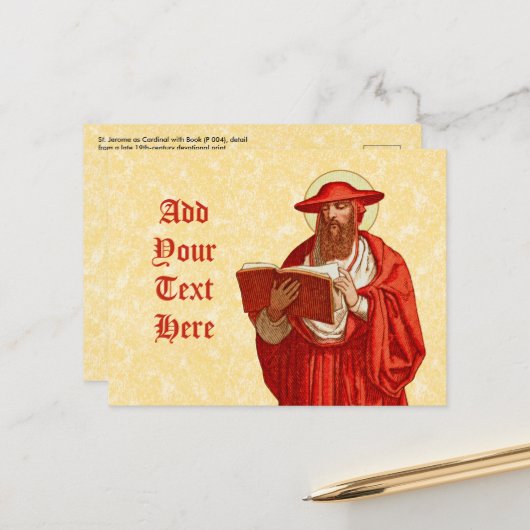 Carte Postale Saint Jérôme, Cardinal (P 004) (Devant/Arrière en situation)