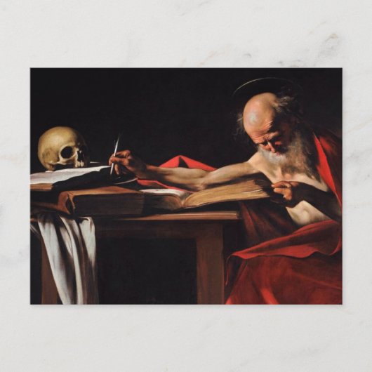 Carte Postale Saint Jérôme Écriture 1606 Par Caravaggio (Devant)