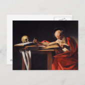 Carte Postale Saint Jérôme Écriture par Michelangelo Caravaggio (Devant / Derrière)