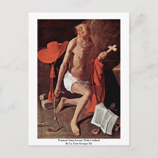 Carte Postale Saint Jérôme pénitent avec Cardinal (Devant)