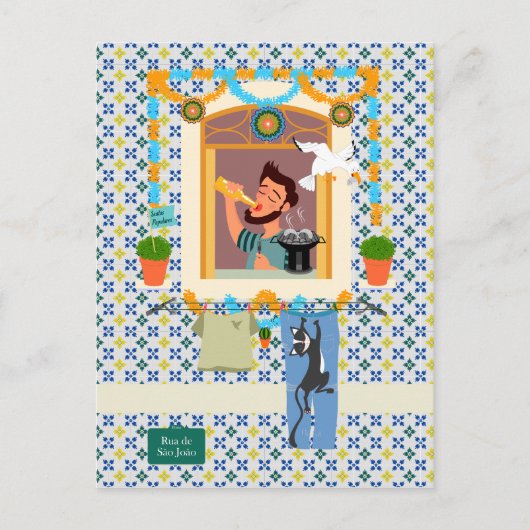 Carte Postale Saint John Portugais Festa Voisin (Devant)