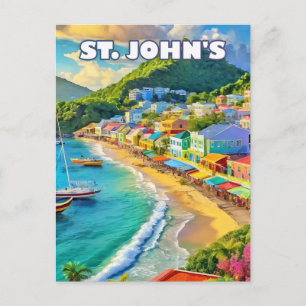 Carte Postale Saint John's, a sparkling jewel of the Caribbean
