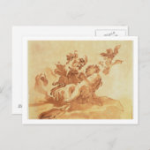 Carte Postale Saint Joseph adorant le Christ Enfant (stylo, encr (Devant / Derrière)