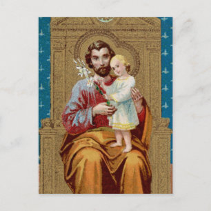 Carte Postale Saint Joseph intronisé avec l'enfant Jésus