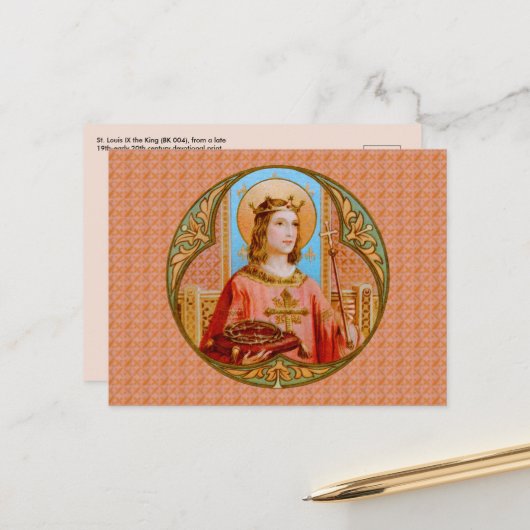 Carte Postale Saint Louis IX le roi (BK 004) (Devant/Arrière en situation)