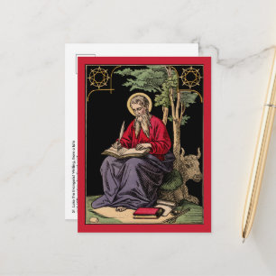 Carte Postale Saint Luc l'Évangéliste écrivant