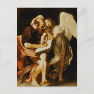 Carte postale Saint Matthieu et l'ange de Caravage