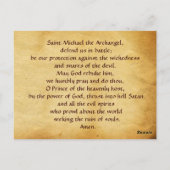 Carte Postale Saint Michael Vanquishing the Devil Prayer Card (Dos)