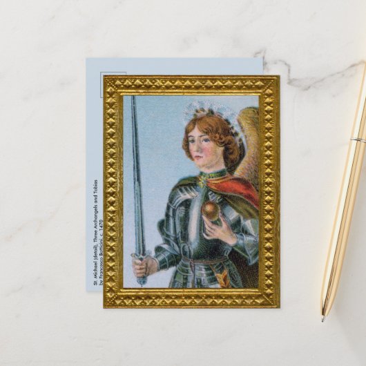 Carte Postale Saint Michel Archange (détail; M 017) (Devant/Arrière en situation)