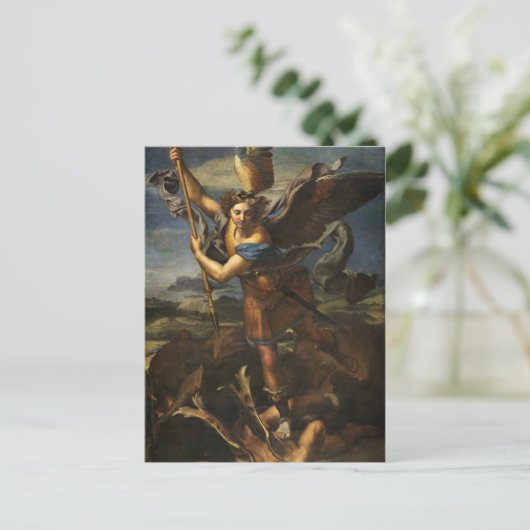 Carte Postale Saint Michel et le Satan - Raphael (Debout devant)
