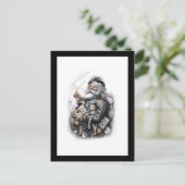 Carte Postale Saint Nicolas avec son pack de jouets (Debout devant)