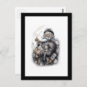 Carte Postale Saint Nicolas avec son pack de jouets (Devant / Derrière)